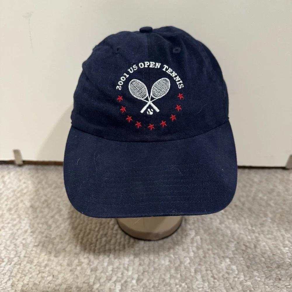 US Open 2001 Hat Cap Blue Twins Enterprise StrapBack Mens Tennis Embroidered